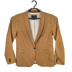 Womens J.Crew Parke Brown Single Button Blazer Wool Blend Officewear Size 8